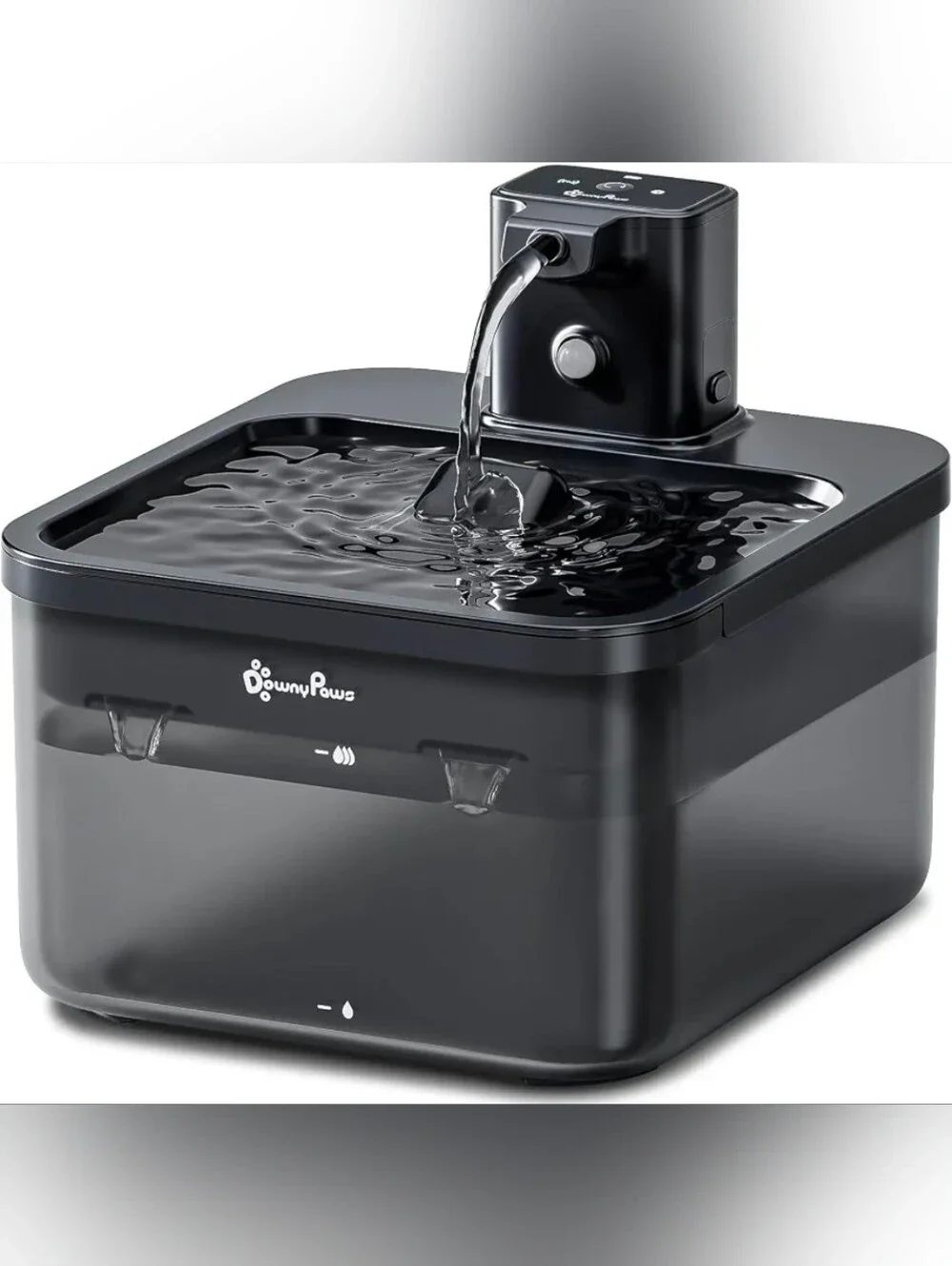 DownyPaws Black Pet Water Fountain